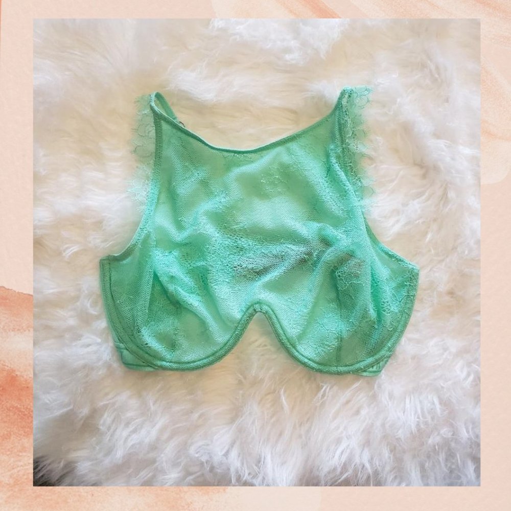 Victoria's Secret Mint High-Neck Bralette 32DD - Picture 3 of 5